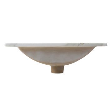 Ancillary 3-Hole 20 in. W x 18.25 in. D Classic Contemporary Rectangular Ceramic Single Sink Basin Vanity Top - JONATHAN Y